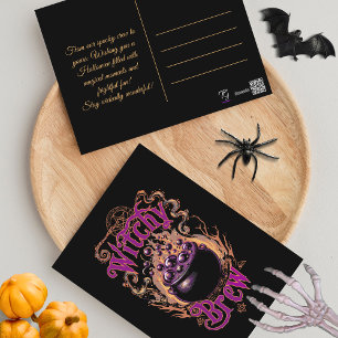 Custom Vintage Beängstigende Gothic Script Hallowe Postkarte