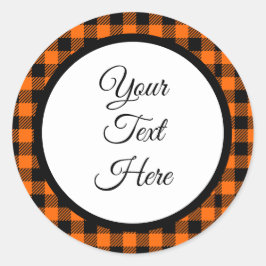 Custom Vintage Christmas Bauernhof Buffalo Karo Runder Aufkleber