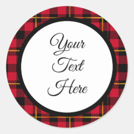 Custom Vintage Christmas Bauernhof Buffalo Karo Runder Aufkleber