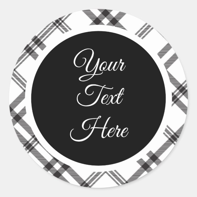 Custom Vintage Christmas Bauernhof Buffalo Karo Runder Aufkleber (Vorderseite)