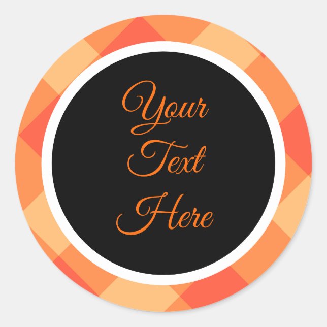 Custom Vintage Christmas Bauernhof Buffalo Karo Runder Aufkleber (Vorderseite)