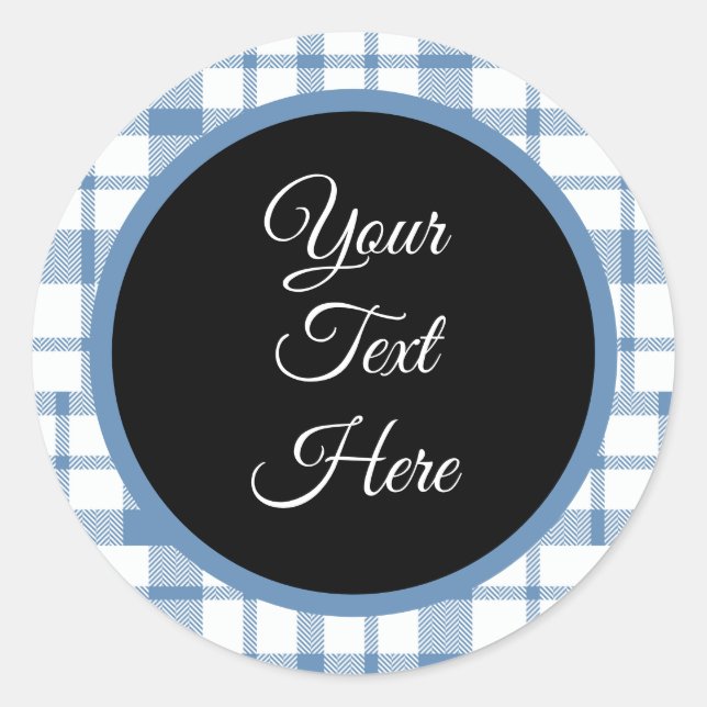 Custom Vintage Christmas Bauernhof Buffalo Karo Runder Aufkleber (Vorderseite)