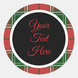 Custom Vintage Christmas Bauernhof Buffalo Karo Runder Aufkleber