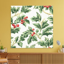 Custom Vintage Christmas Holly & Berries Muster
