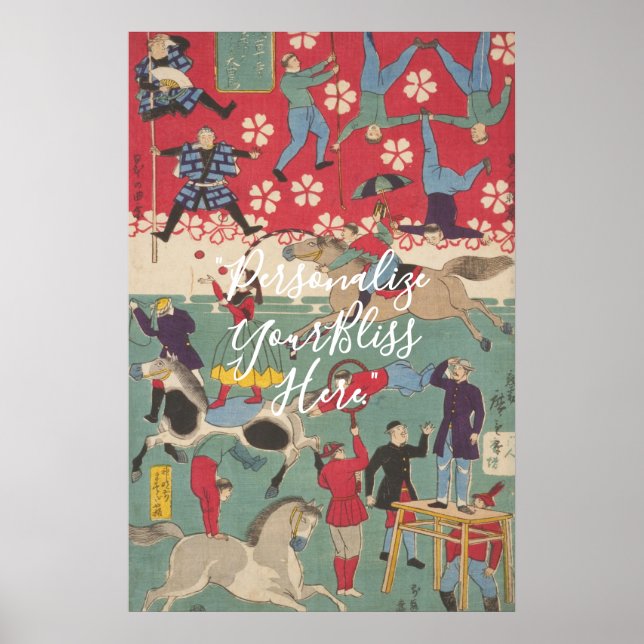 CUSTOM Vintage Japanese Circus Art Print  Poster (Vorne)