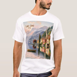Custom Vintage Lake Como Italy Watercolor Travel T-Shirt
