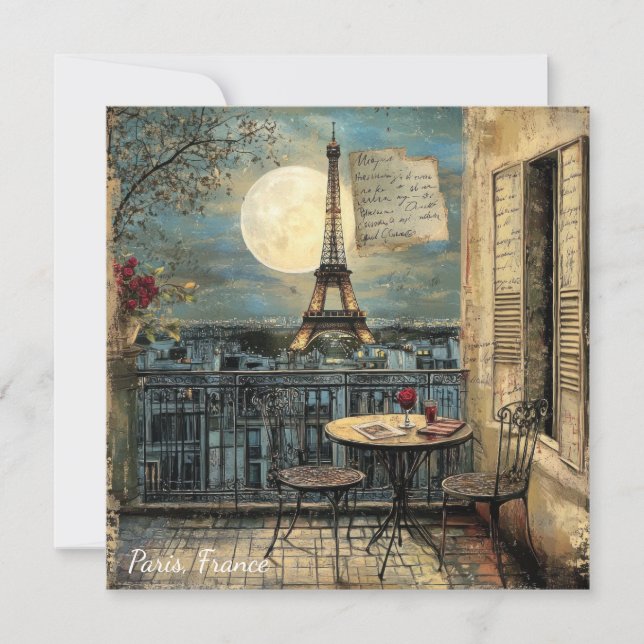 Custom Vintage Paris Eiffel Tower Romantic Art (Vorderseite)