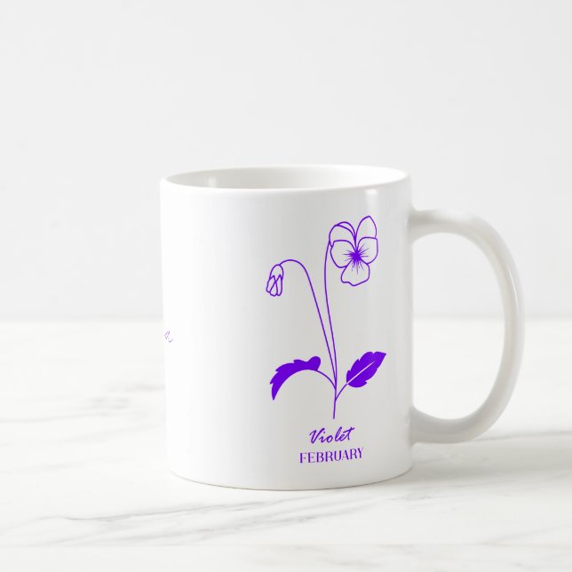 Custom Violet Februar Individuelle Name Tasse (Rechts)