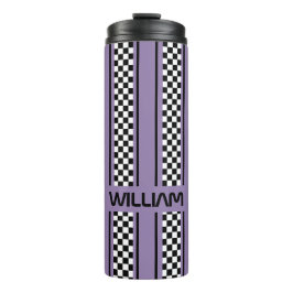 Custom Violet Lila Black Race Sport Strip Thermosbecher