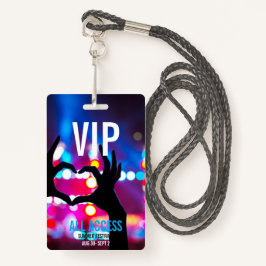 Custom VIP All-Access Concert Event Pass Herz Ausweis