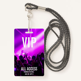 Custom VIP All-Access Concert Event Pass Lila Ausweis