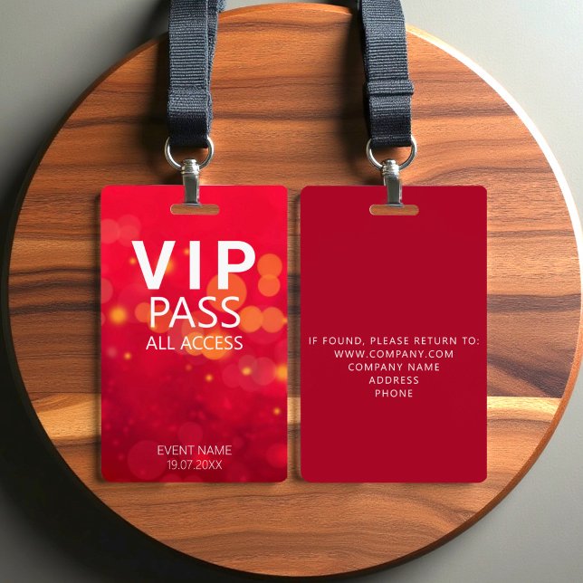 Custom VIP All Access Event Bokeh Orbs Red Ausweis (Von Creator hochgeladen)