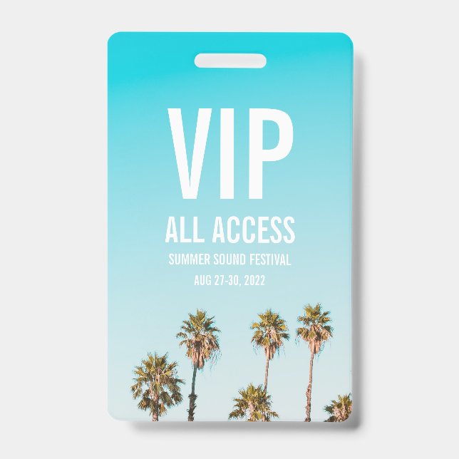 Custom VIP All Access Festival Pass Abzeichen Ausweis (Vorderseite)