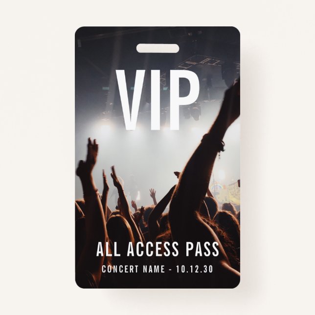 Custom VIP All Access Pass Konzert Event Ausweis (Vorderseite)