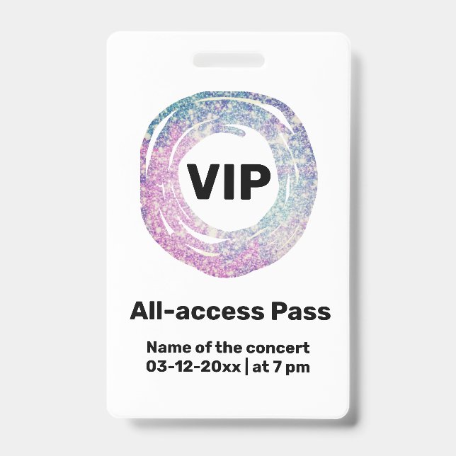 Custom-Vip All Access Pass Konzert Pass Ausweis (Vorderseite)