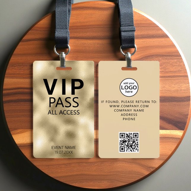 Custom VIP All Access QR Code Event Gold Foil Ausweis (Von Creator hochgeladen)