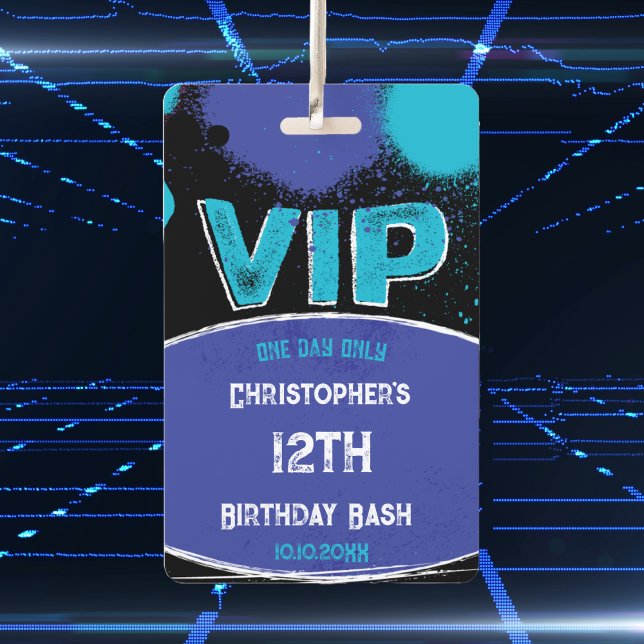 Custom VIP Geburtstag Ausweis (VIP Birthday Badge. Fun gift for your guests. Colorful and playful. Happy Birthday!)