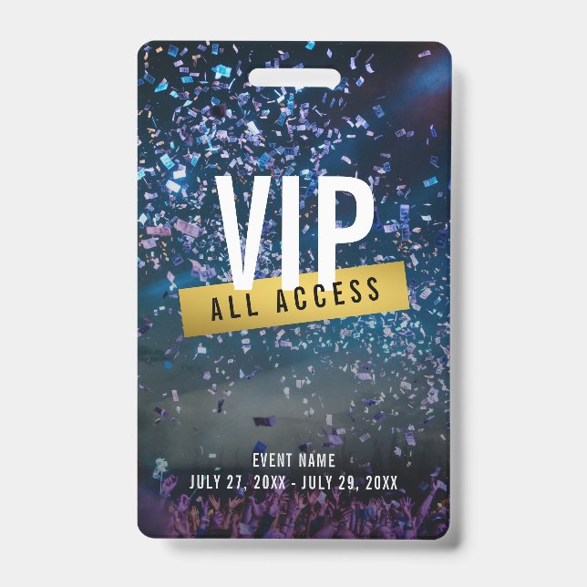 Custom VIP Gold All Access Concept Abzeichen Ausweis (Vorderseite)