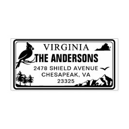 Custom Virginia Staat License Plate Address Permastempel