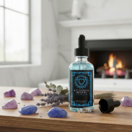 Custom Vishuddha Throat Chakra Essential Oil Label Weinetikett