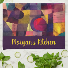 Custom Vivid Abstract Geometric Art Geschirrtuch