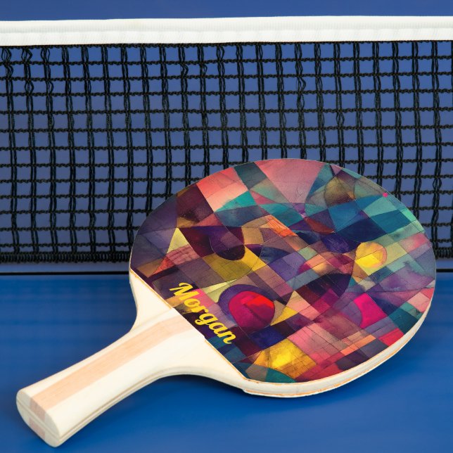 Custom Vivid Abstrakt Geometric Art Tischtennis Schläger (InSitu)