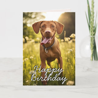 Custom Vizsla Birthday Card Dankeskarte