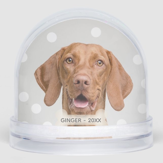 Custom Vizsla Dog Foto Schneekugeln (Vorderseite)