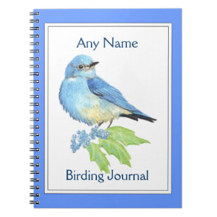 Custom Vogelbeobachtung Journal Watercolor Blue Bi Notizblock