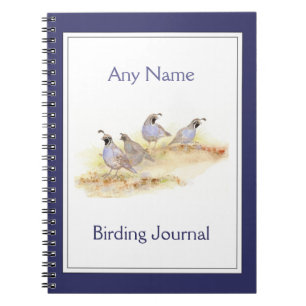 Custom Vogelbeobachtung Journal Watercolor Califor Notizblock