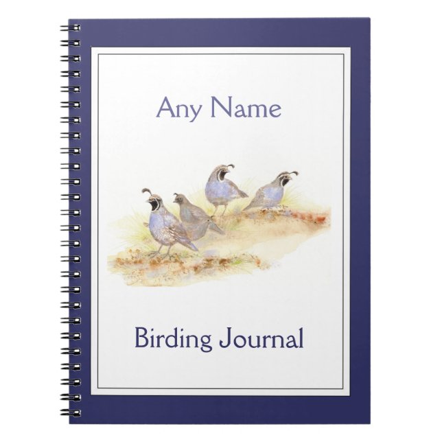 Custom Vogelbeobachtung Journal Watercolor Califor Notizblock (Vorderseite)