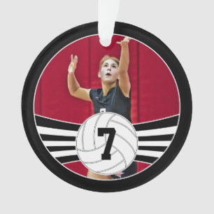 Custom Volleyball Foto & Text Weihnachtsdekoration Ornament