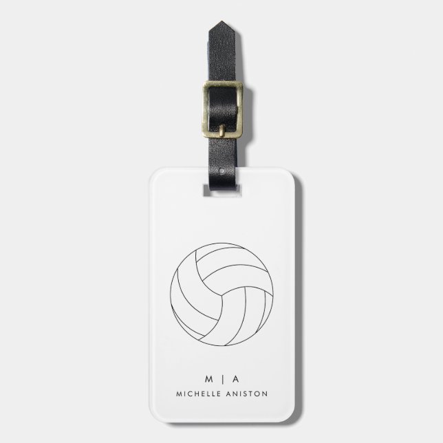 Custom Volleyball | Monogramm Custom Gepäckanhänger (Vorderseite vertikal)