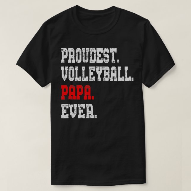 Custom Volleyball Papa Bestes Papa-Geschenk T-Shirt (Design vorne)