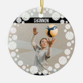 Custom Volleyball Picture Name Year  Keramik Ornament