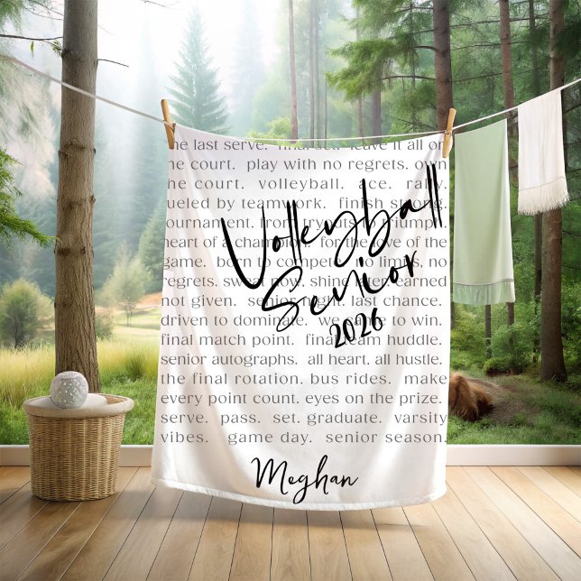 Custom Volleyball Senior Motivierend Typografy Fleecedecke (Von Creator hochgeladen)