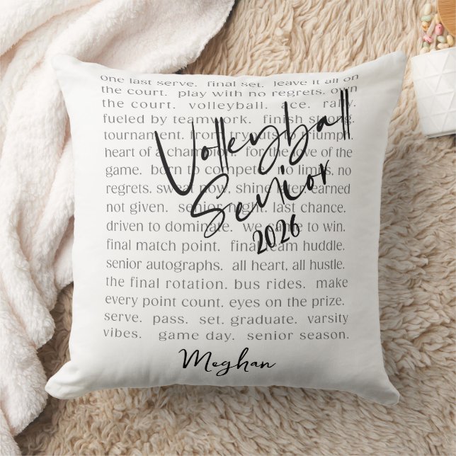 Custom Volleyball Senior Motivierend Typografy Kissen (Decke)