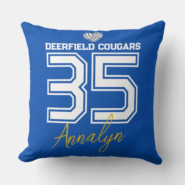 Custom Volleyball Senior Night Graduation Kissen (Vorderseite)