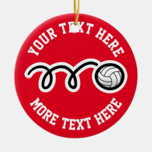 Custom Volleyball Sport Weihnachtsbaumschmuck Keramik Ornament