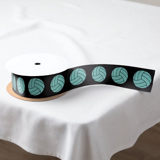 Custom Volleyball Team Color Sport Party Geschenkw Satinband (Cute volleyball ribbon for volleyball party decor or gift wrapping.)