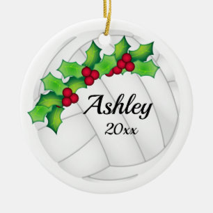 Custom Volleyball Weihnachtsschmuck White