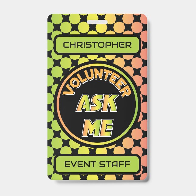 Custom Volunteer Event Staff Badge Ausweis (Vorderseite)