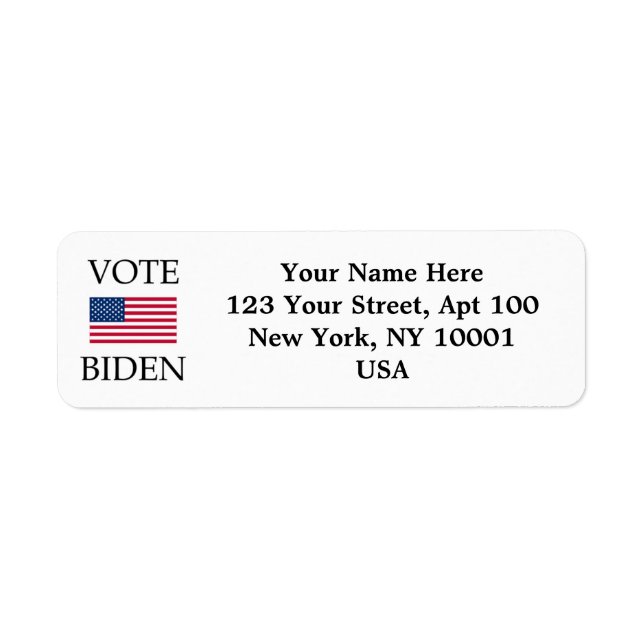 Custom Vote Biden Patriotic American Flag Label (Vorne)