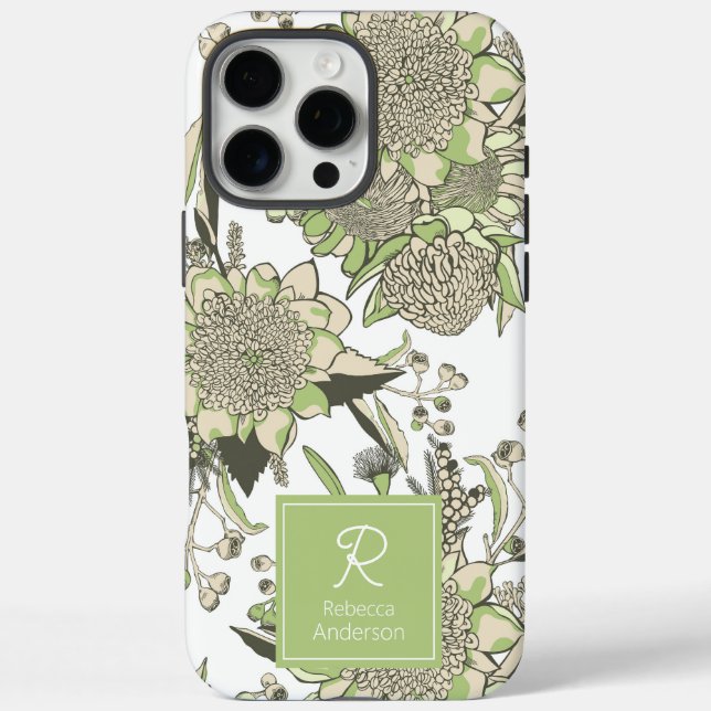 Custom Waratah & Gumnut Eukalyptus Case-Mate iPhone Hülle (Rückseite)