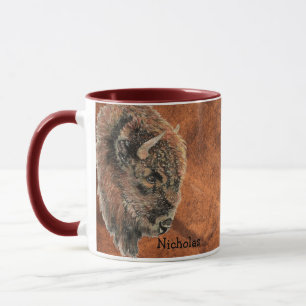 Custom Wassercolor Bison Buffalo Tasse