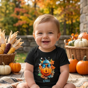 Custom Wassercolor Niedlich Pumpkin Orange Hallowe Baby Strampler