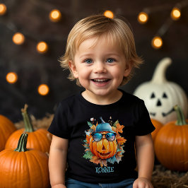 Custom Wassercolor Niedlich Pumpkin Orange Hallowe Kleinkind T-shirt