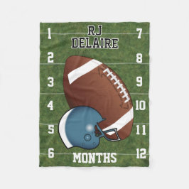 Custom- Watch Me Grow 👶 - Sport Football 🏈- Blau Fleecedecke