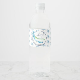 Custom Water Bottle Labels Blue Whale Wasserflaschenetikett