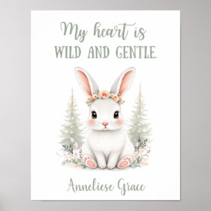 Custom Water color Hare Woodland Animal Kinderzimm Poster